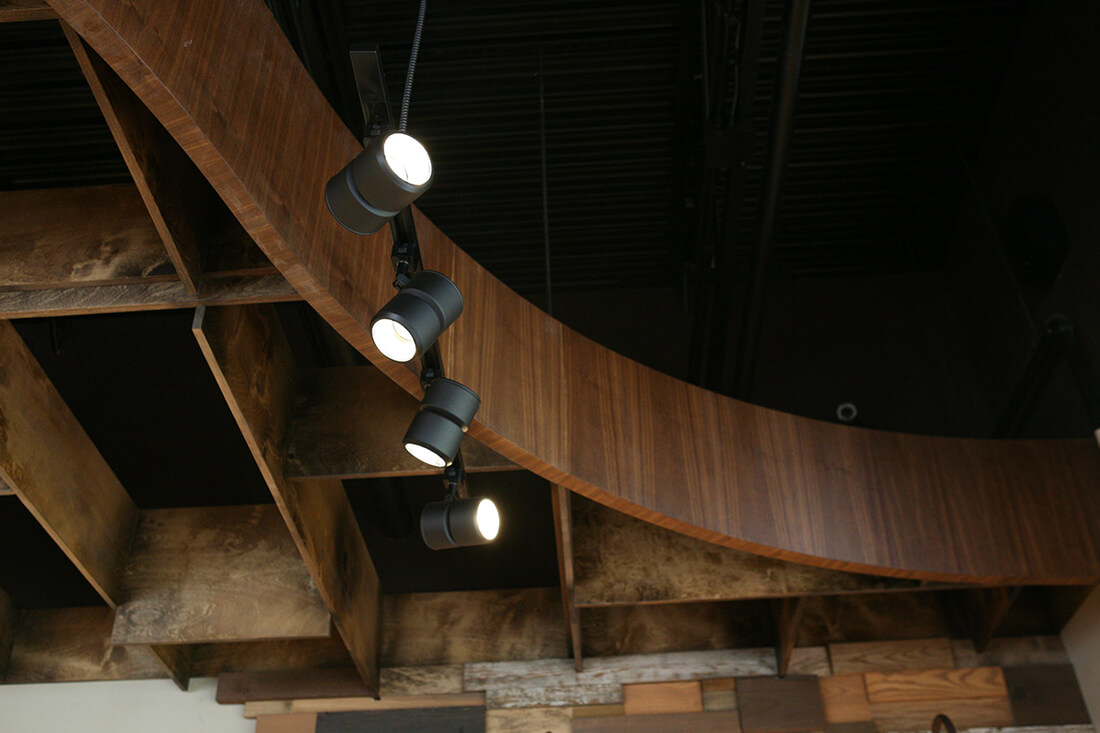 Restaurant track beveled lights